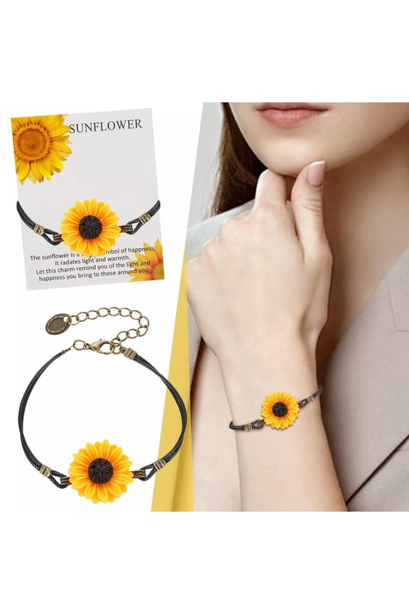 Small Fresh Daisy Bracelets Art Fan Leather Student Bracelets Female Sunflower-default