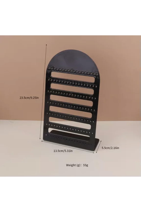 Solid Portable Earrings Ear Studs Holder Earring Showcase Stand Student-Black