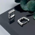 thumbnail image 1 of QQTDFG Square Hoop 925 Sterling Silver CZ Small Huggie Earrings A1843-default, 1 of 5
