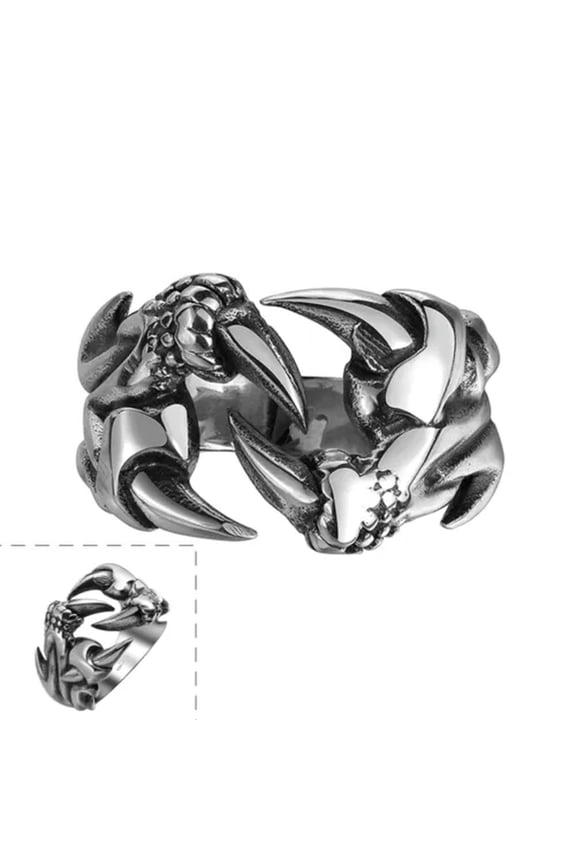 Stainless Steel Antique Gothic Biker Tribal Ring Black Men's Unisex Claws B189 -11