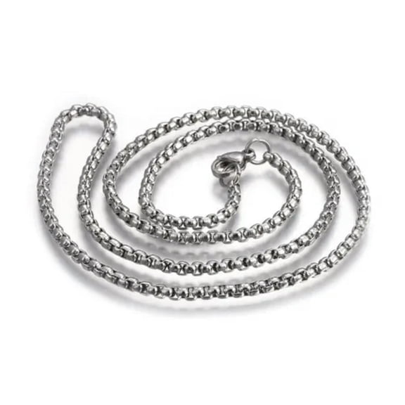 QQTDFG Stainless Steel Box Chain Necklaces Lobster Silver 17.7" 23" 30" 2.5mm 5MM Z568-23.6" (2.5mm)