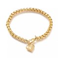 thumbnail image 1 of QQTDFG Stainless Steel Charm Bracelet Valentine's Box Lobster Heart Love 8.5" 5mm Z218-default, 1 of 2