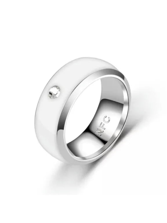 Stainless Steel Finger Digital Ring NFC Finger Ring for Android Phone Men-WHITE-11