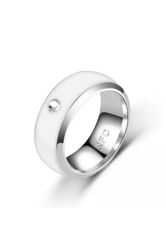 Stainless Steel Finger Digital Ring NFC Finger Ring for Android Phone Men-WHITE-6