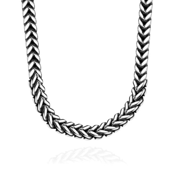 QQTDFG Stainless Steel Necklace Chain Wheat Chain 23 Inches 6MM Lobster Clasp B247-default