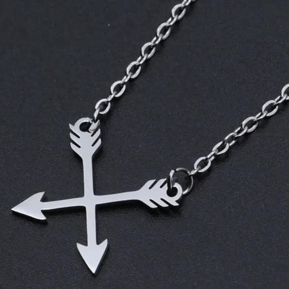 QQTDFG Stainless Steel Pendant Necklace Lobster Arrows Silver 17.12" 43.5cm 2mm Z594-Silver