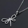 thumbnail image 1 of QQTDFG Stainless Steel Pendant Necklace Lobster Clasp Dragonfly Gold 17.71" 1.5mm P90-Silver, 1 of 2