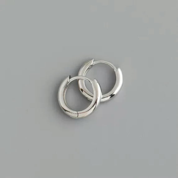 QQTDFG Sterling Silver 925 Classic Huggie Hoop Earrings Womens Mens 10 - 18 mm A4481-12mm (Outer Diameter)-Gold