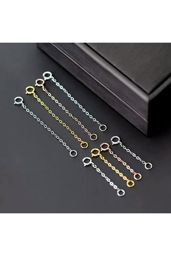 Sterling Silver Bracelet Necklace Extension CHAIN EXTENDER w/ Spring Ring A2682-Platinum-1" (2.5cm), 3pcs