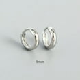 thumbnail image 1 of QQTDFG Sterling Silver Classic Plain Huggie Hoop Sleeper Earrings A4217-9mm inner dia, Silver, 1 of 9