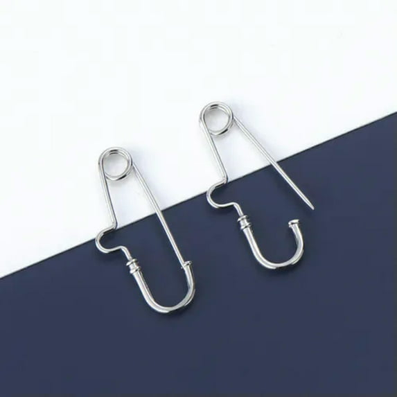 QQTDFG Sterling Silver Coiless Safety Pins Pendant Bail Charm Connector A2047-Silver-1 piece