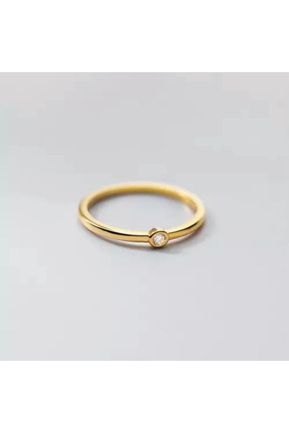 Sterling Silver Round CZ Knuckle Midi Dainty Thin Band Stackable Ring A3124-Gold-6