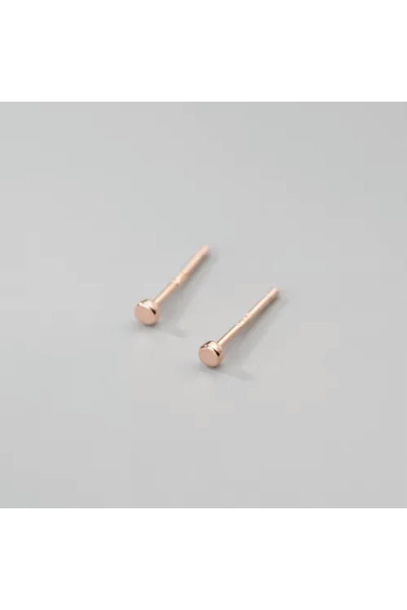 Sterling Silver TINY Flat Round Dot Tragus Helix Stud Earrings 2mm A1721-Rose Gold