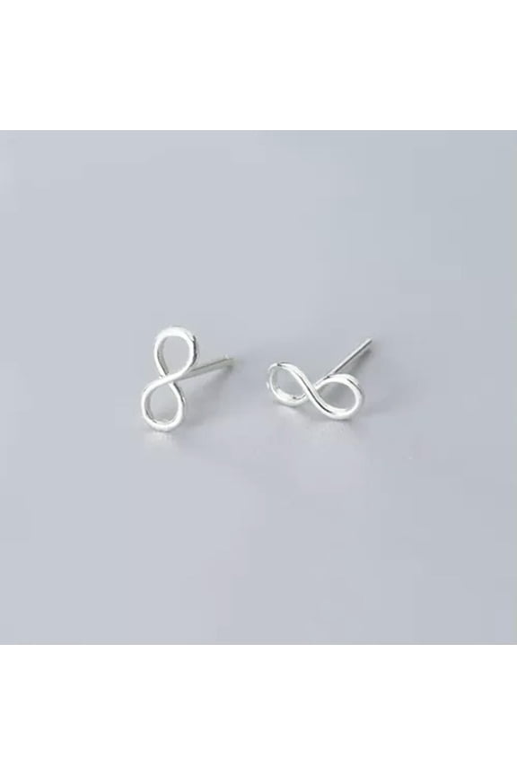 TINY Infinite Infinity 925 Sterling Silver Stud Post Earrings A1319-Silver