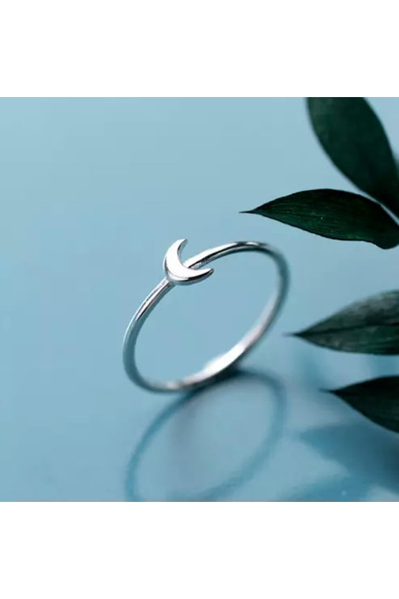 TINY Moon 925 Sterling Silve Kunckle Midi Thin Band Dainty Pinkie Ring A3432-2.5