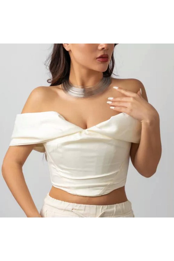 Temperament African Style Collar Simplicity Metal Circle Open Collar-B