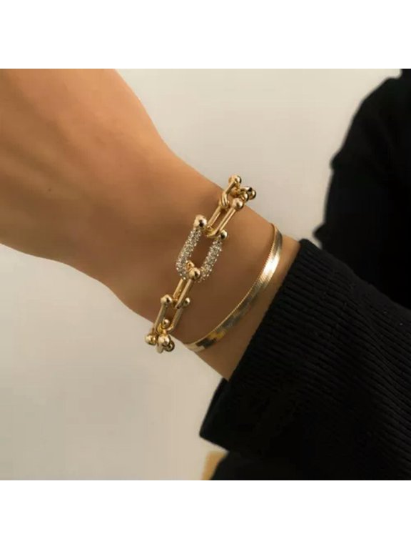 Temperament Flat Snake Chain Bracelet Simplicity Bracelet-Gold