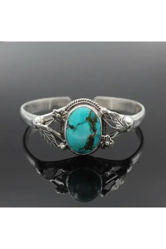 Tibetan Women 925 Silver Turquoise Carve Bracelet Bangle Cuff Wedding Jewelry-#3