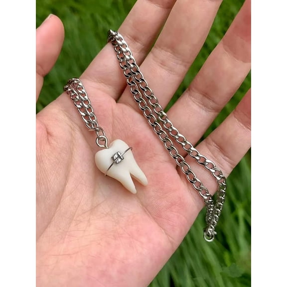 QQTDFG Tooth Charm Necklace Creative Necklace for Women Jewelry Gift-default