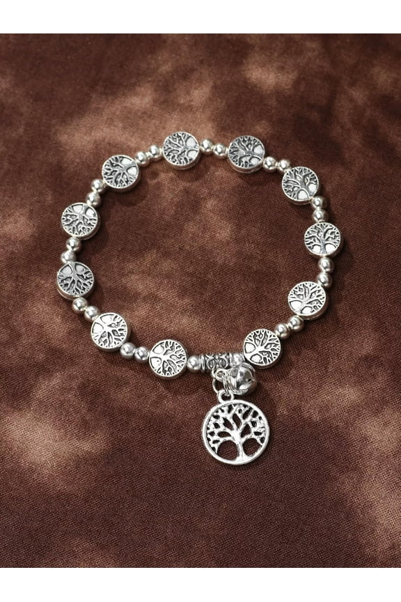 Tree Design Charm Beaded Bracelet for Women Crafted Jewelry Stackable Bracelets-default