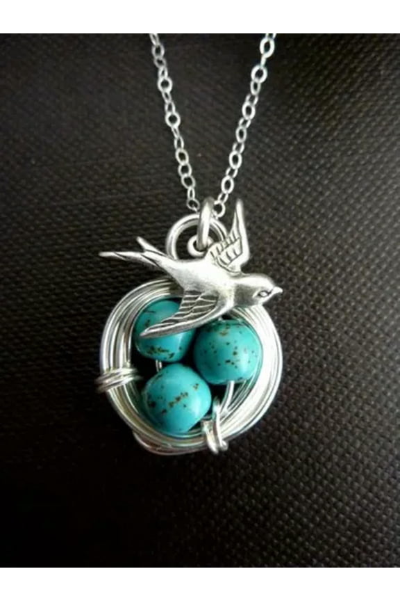 Turquoise 925 Silver Cross Pendant Chain Necklace Wedding Party Jewelry Gift-#1