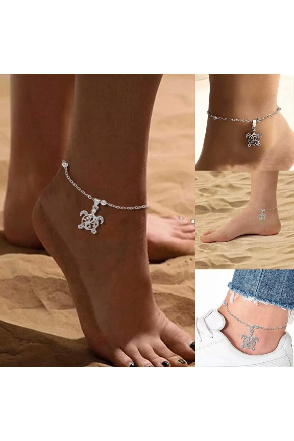 Turtle Anklet Creative Summer Beach Alloy Small Turtle Anklet Simple Style-default