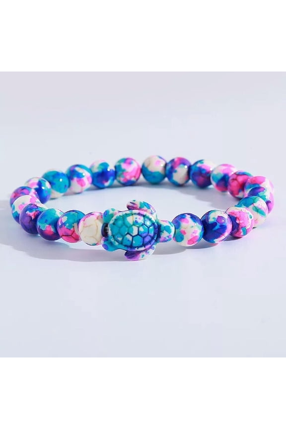Unisex Camouflage blue-purple Turquoise Bracelet Ocean Turtle Design-default