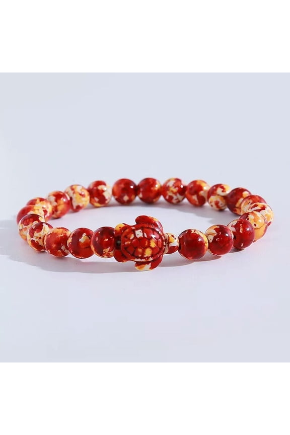 Unisex Camouflage orange-red Turquoise Bracelet Ocean Turtle Design-default