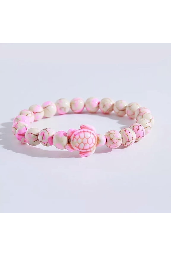 Unisex Camouflage pink-white Turquoise Bracelet Ocean Turtle Design-default