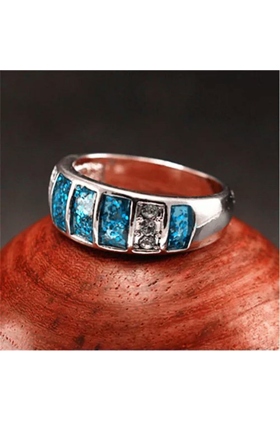 White Gold Plated Zircon Dripping Oil Rings Men Rings Party Gift J091-9