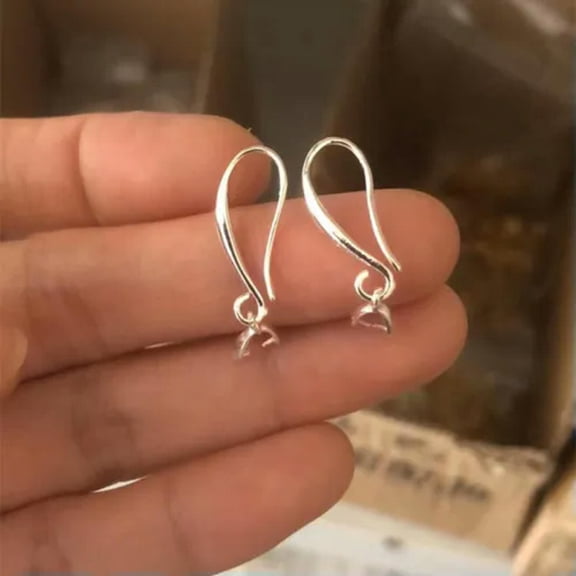 QQTDFG Wholesale 20-100PCS Earring Jewelry Findings Silver Pinch Bail Bale Hook Earwire-50PCS