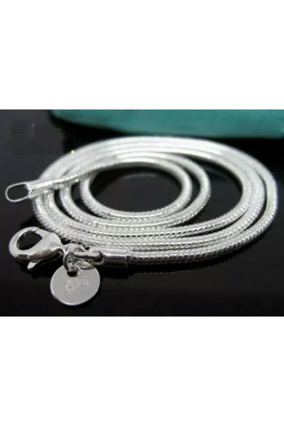 Wholesale 5pcs 925 Sterling Silver 2mm Snake Bone Chain Necklace 16"-24" CY010-16 inch