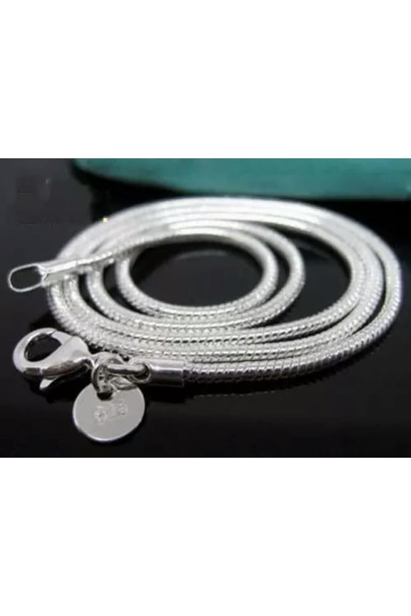 Wholesale 5pcs 925 Sterling Silver 2mm Snake Bone Chain Necklace 16"-24" CY010-18 inch