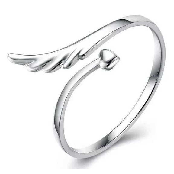 QQTDFG Wholesale 925 Sterling Silver Plated Women Fashion Feather Rings SIZE Open NEW-default