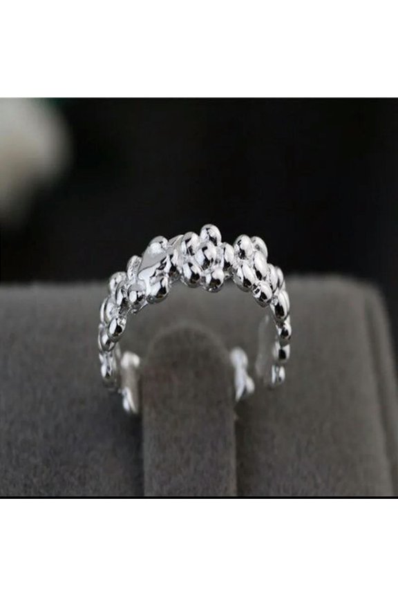 Wholesale 925 Sterling Silver Plated Women Fashion Irregular Rings SIZE Open NEW-default
