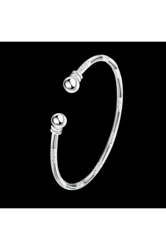 Wholesale 925Sterling Silver Grain Mesh Wandy Unisex Cuff Bracelet B233-default