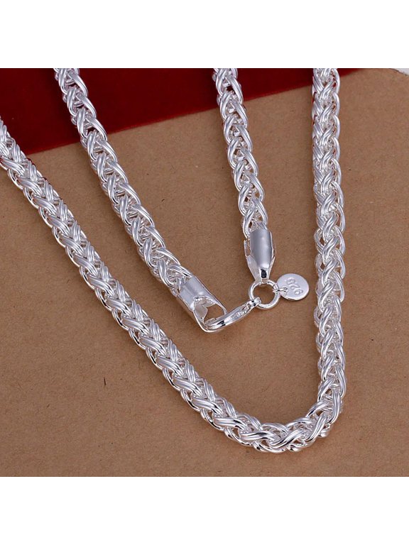 Wholesale 925Sterling Silver Wrest Circle Men's Chains Necklace 6MM 20" NY083-default
