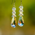 thumbnail image 1 of QQTDFG Women 925 Silver Long Tassel Crystal Ear Hook Earrings Dangle Wedding Jewelry-#18, 1 of 2