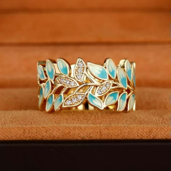 QQTDFG Women Luxury 925 Silver Enamel Ring Cubic Zircon Wedding Jewelry Gift Size 6-10-#3-10