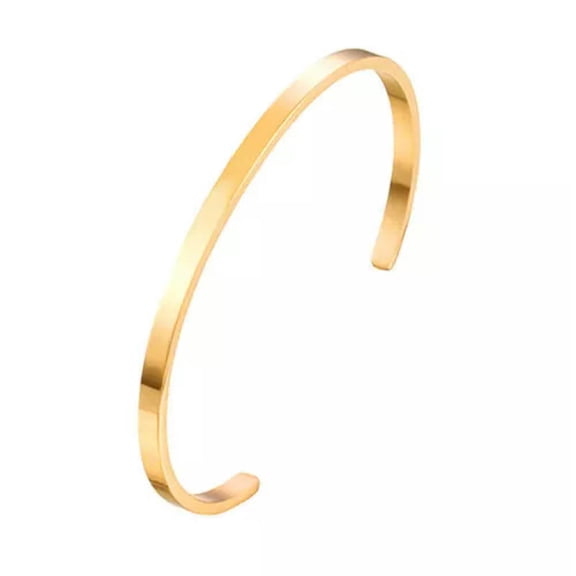 QQTDFG Women Men Titanium Stainless Steel Bracelet Bangle Cuff Party Simple Jewelry-Gold