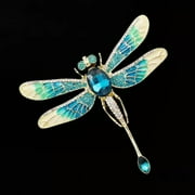 QQTDFG Women's Enamel Crystal Rhinestone Big Dragonfly Charm Brooch Pin Jewelry Gift-Blue