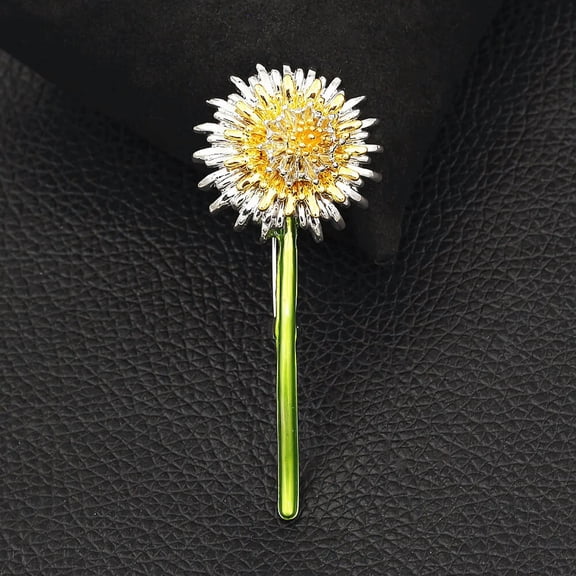 QQTDFG Yellow Enamel Dandelion Brooch For Women Sun Flower Pin Elegant Design Brooch-default