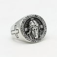 thumbnail image 1 of QQTDFG men signet ring stainless steel Christian Jesus Head Face Pinky Thumb For Dad-7, 1 of 9