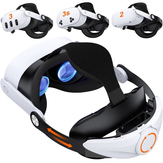 QQV Comfort Head Strap for Oculus Meta Quest 2/Quest 3S/Quest 3 HeadStrap, Adjustable VR Headset Strap Accessories