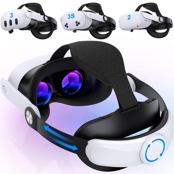 QQV Head Strap for Meta Quest 3/3S/Quest 2,VR Accessories Strap with Double Knobs Adjustable Elite Strap