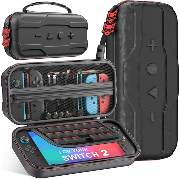 Switch 2 Case | Switch 2 Accessories - QQV Hard Shell Shockproof Carrying Case Compatible with Nintendo Switch 2 (2025)