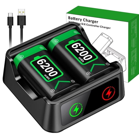 QQV Xbox Controller Battery Pack, with 2X6200mWh Rechargeable Batteries Pack, Suitable for Xbox One, Series X|S, One S/X/Elite