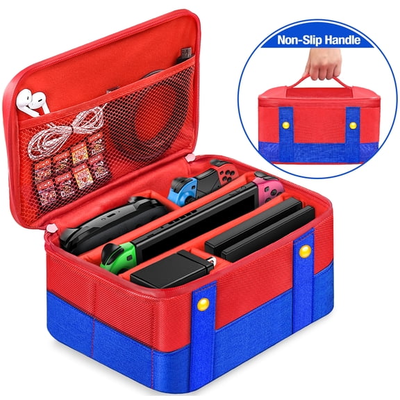 QQV Switch 2 Case, Switch Carrying Case for Nintendo Switch 2, Switch 2 Accessories for Nintendo Switch 2 Protective Travel Cases Storage Bag-Orange