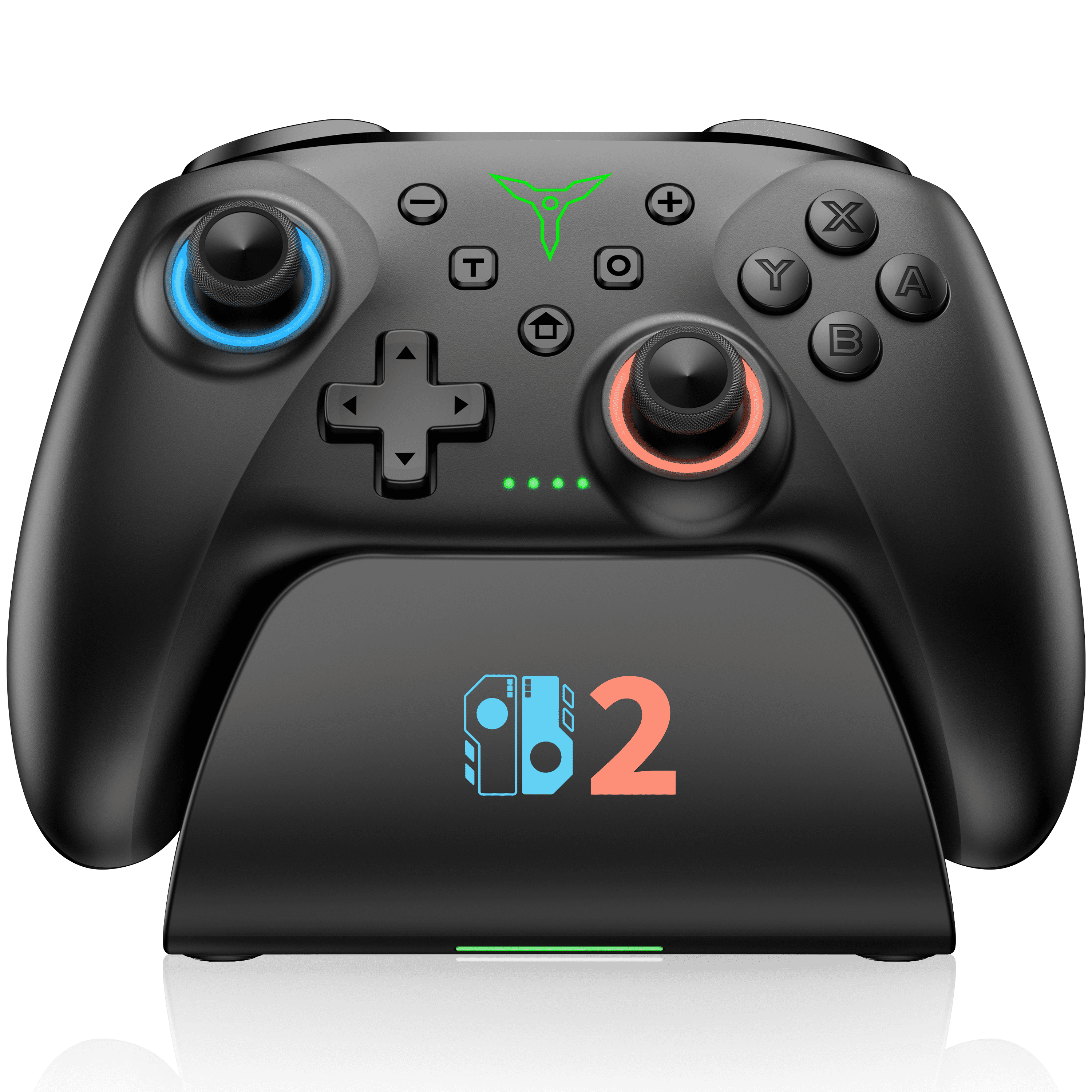 Switch 2 Controller with Charging Dock, QQV Wireless Switch 2 Pro Controller Compatible with Nintendo Switch 2/Switch/OLED/Lite, Features Programmable Back Buttons, Turbo