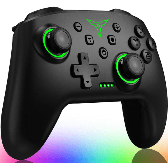 QQV Switch Controller for Switch 2/Switch Lite/Switch OLED/PC/IOS/Android, Wireless Switch Pro Controllers with Light, Programmable, TURBO & Wakeup